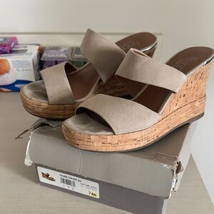 Elegant Taupe Wedge Sandals